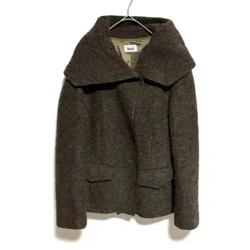 C'EST CHIC'A BLEU 브라운 피코트 울 코트 38