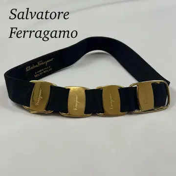 P621 살바토레 페라가모 빈티지 금 로고 장식 벨트 여성용