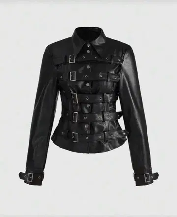 가죽 자켓 여성용 블랙 펑크 스타일 y2k 헤이세이 그런지 00s