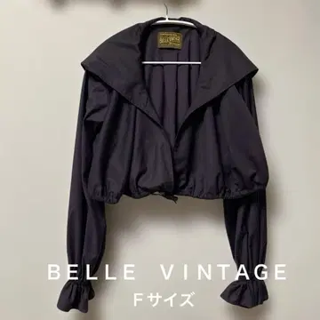 새상품급 BELLE VINTAGE 다크 퍼플 크롭 자켓
