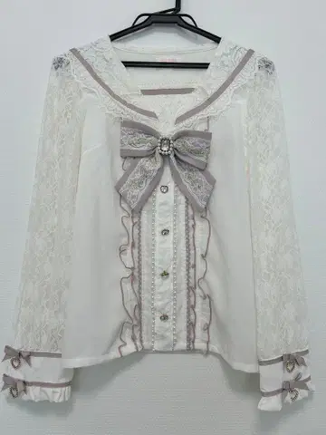 LIZLISA 리즈리사 레이스 세일러 블라우스 핑크 긴팔