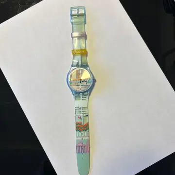 Swatch. 풍경화 디자인 손목시계