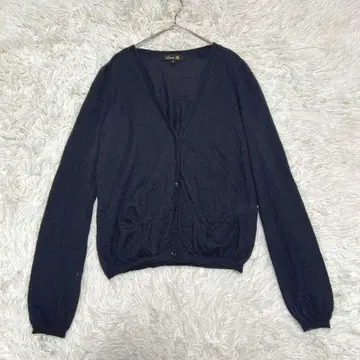 드로어 캐시미어 실크 얇은 소재 가디건 블랙 사이즈 2