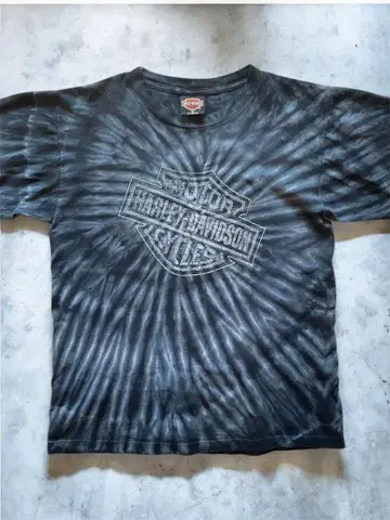 할리데이비슨 타이다이 패턴 T셔츠 USA제 싱글 스티치