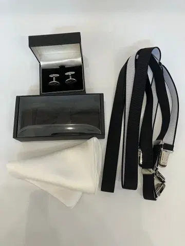 고타이리쿠 커프스 단추 나비 넥타이 서스펜더 세트 신랑 고타이리쿠