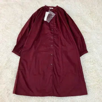 새상품 택 포함 이치 ichi 셔츠 원피스 긴팔 밴드 카라 개더