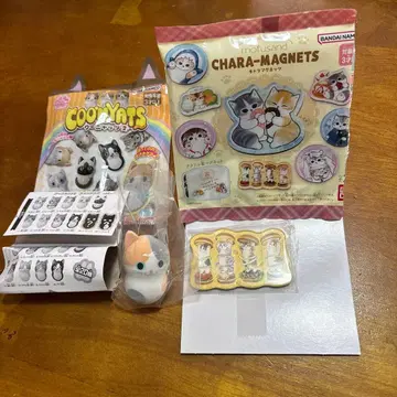 모프 샌드 캐릭터 마그넷과 쿠냐츠 2 시크릿 삼색 고양이 플로키 세트