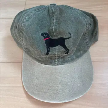 BLACK DOG BRAND 캡 강아지 자수 올리브 그린 구제 의류