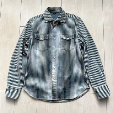 45R 데님 소재의 908 이스턴 셔츠 히코리 스트라이프 1