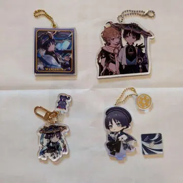 원신 방랑자 Wanderer 아크릴 키링 4개 세트