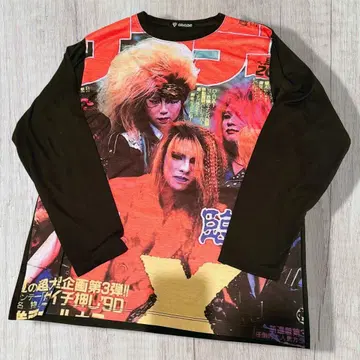 XL 사이즈 구제 의류 선데이 X JAPAN 프린트 래글런 티셔츠