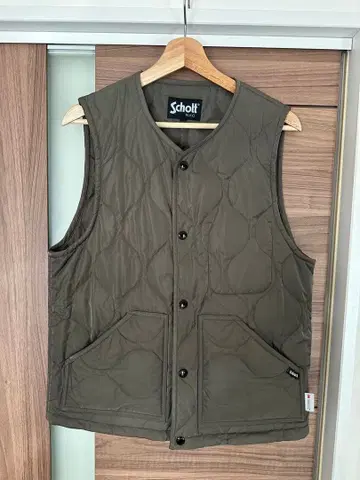 Schott 올리브 퀼팅 베스트