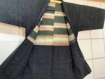 무늬 눈아이 쿠루메 무늬 겉옷 반텐 남색 염색 목화