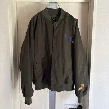 탕그램 올리브 봄버 자켓 로고 프린트