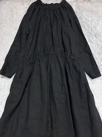 08Mab 린넨 블랙 2way 롱 원피스 개더 A라인