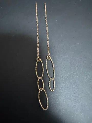 agete K10PG 비대칭 아가트 트위스트 흔들리는 귀걸이