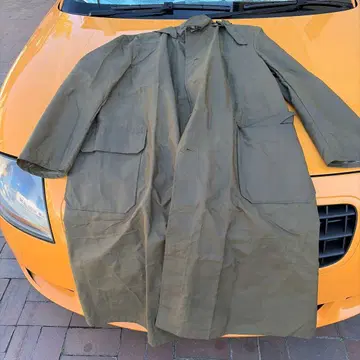 체코군 레인코트 2회 사용 올리브 그린 후드 부착 M 사이즈