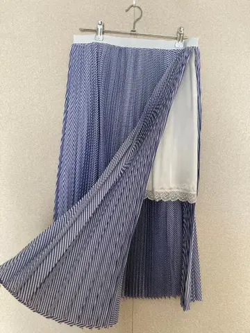 sacai luck 2015 플리츠 스커트 스트라이프