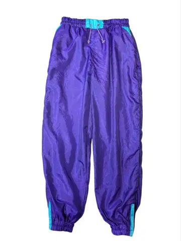 90s 유로 구제 나일론 트랙 팬츠 퍼플 바스락 XL Y2K