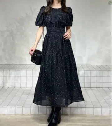 새상품급 질 바이 질 스튜어트 개더 디테일 퍼프 슬리브 원피스 완판템