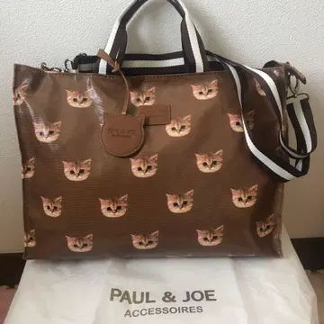 PAUL & JOE 고양이 얼굴 프린트 숄더 토트백 새상품급