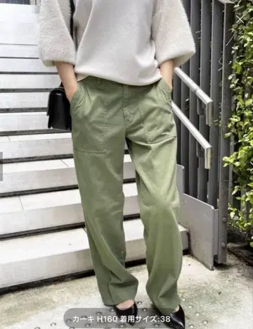 SpickandSpan 루즈 베이커 팬츠 카키 36