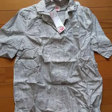 LACOSTE 체크 무늬 반팔 셔츠 OXS