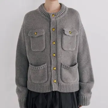 THE TOE Residenz Knit Cardigan Grey s