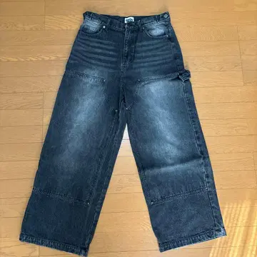 9090 킹 로고 블랙 데님