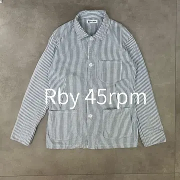 R by 45rpm 히코리 스트라이프 커버올 워크 자켓