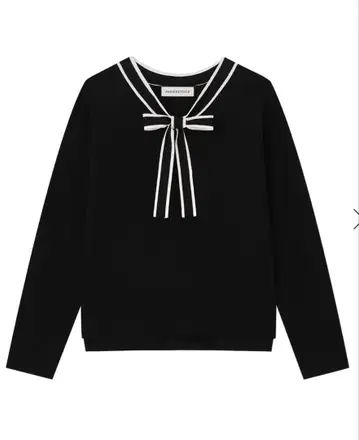 Aveniretoile 아베닐 에투알 바이컬러 리본 니트 풀오버