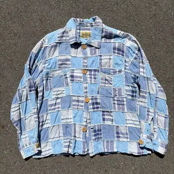 90s ~ 인도 면 패치워크 자켓 인사이드 아웃 핸드 크라프트