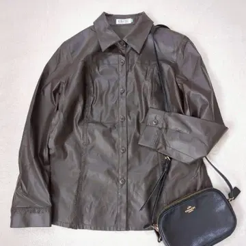 반베일 페이크 싱글 가죽 자켓 Y2K 모드 캐주얼 9AR