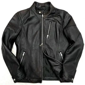 [컨디션 최상 L] 마인드 브로우 라이더 자켓 라무 싱글 블랙 블랙