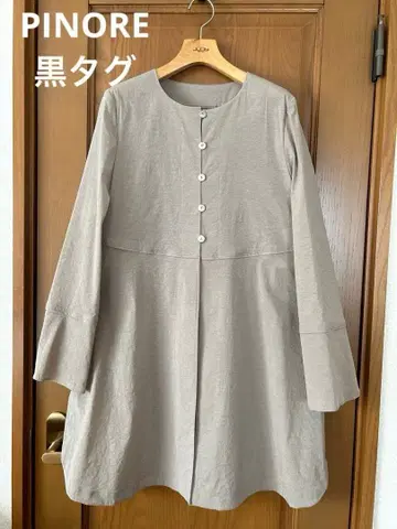 PINORE 라운드 컷 롱 코트 자켓 [ 새상품 블랙 택 포함 ] 42