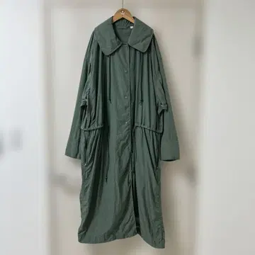 UNIQLO U 올리브 그린 나일론 롱 코트