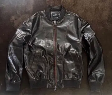ZARA 다크 브라운 레더 봄버 자켓 S