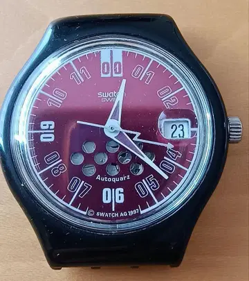 Swatch 자동 와인딩 시계 레드 AUTOQUARZ