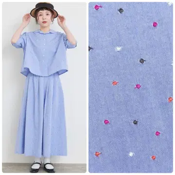 l'atelier du savon 아치코치 도트 자수 롱 스커트