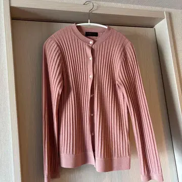 캐시미어 실크 리브 크루넥 가디건