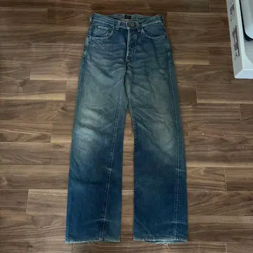 Lee 스트레이트 데님 신치 벨트 퍼 패치