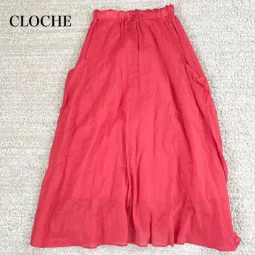 크로셰 플레어 스커트 맥시 길이 A라인 허리밴딩 린넨 루즈핏