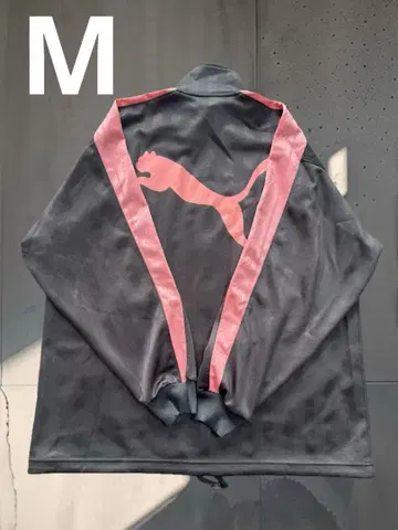 PUMA 푸마 트랙 자켓 그레이 x 핑크 빅 로고 Y2K M