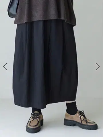 스튜디오 클립 [ natural by clip ] 면린넨 턱 코쿤 스커트