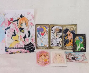 카드캡터 사쿠라 미니 클리어 파일 스티커 8종 쵸비츠 치이 CLAMP전