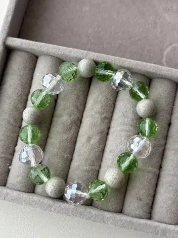 호쿠토석 그린 컬러 비즈 팔찌