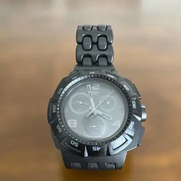 스와치 블랙 크로노그래프 남성용 손목시계