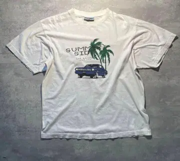 구제 의류 90s 빈티지 프린트 t셔츠 USA제 자동차 레이싱