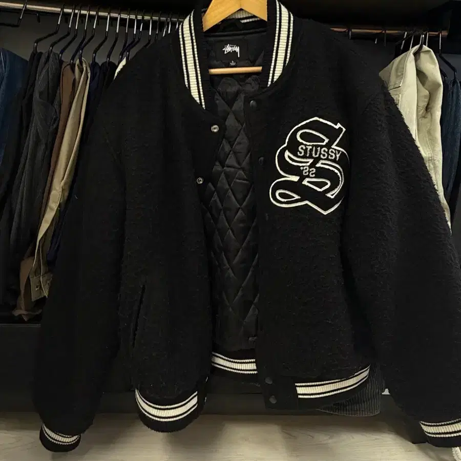Stüssy SPORT MELTON VARSITY JACKET Buy Stussy Sport Melton Varsity Jacket 'Oatmeal' - 115736 OATM | GOAT