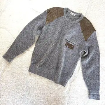 PIA SPORTS 니트 스웨터 남성용 L 그레이 울 골프